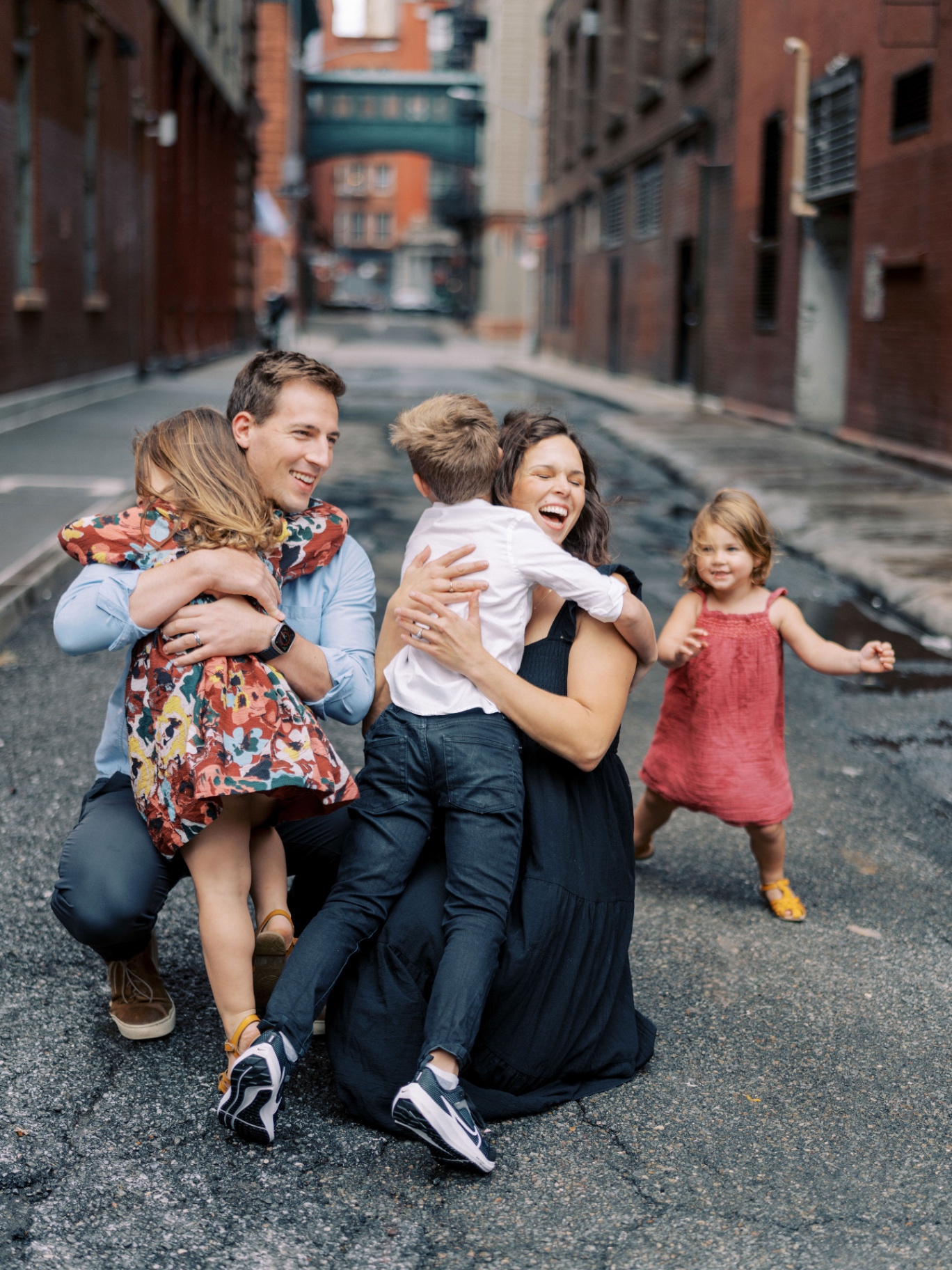 The Butler family in a New York alley