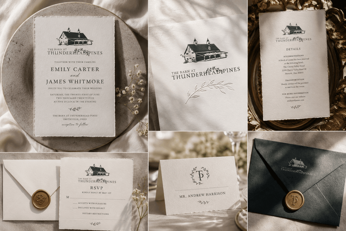 The Barn at Thunderhead Pines: Luxury Wedding Venue · Ohio brand identity by Well Refined Studio
